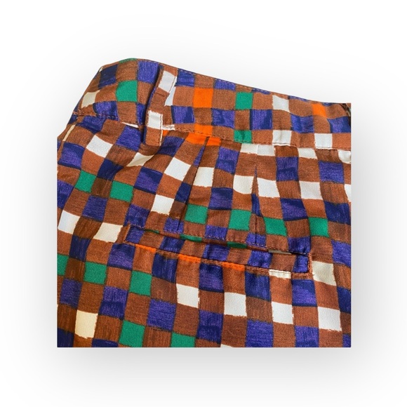Duro Olowu 𑁍 Window Pane Print Plaid Shorts 𑁍 Wild Red Multicolor 𑁍 XS S 4 𑁍 - Picture 9 of 16